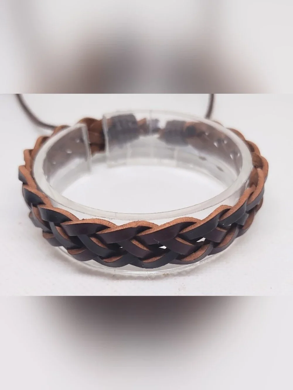 Men's Bracelet Leather Braided Brown New Jewelry G16